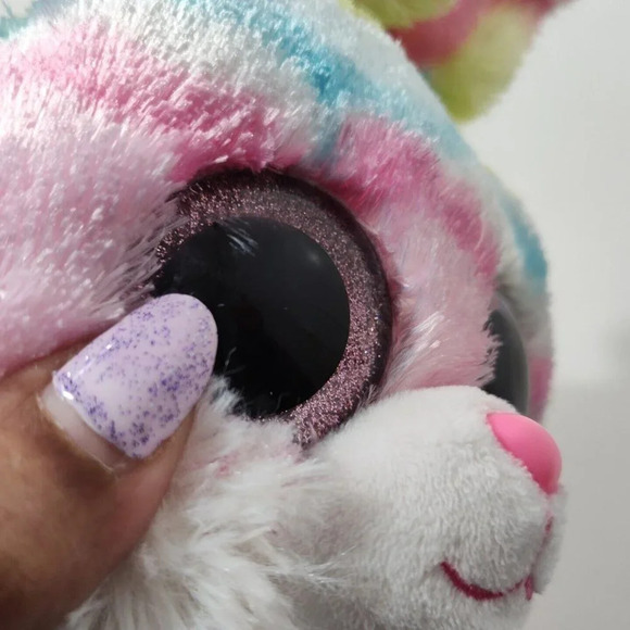 Ty Beanie Boos TySilk Lollipop Bunny Rabbit Plush Pink Colorful 2017 9" FLAW - Picture 8 of 8